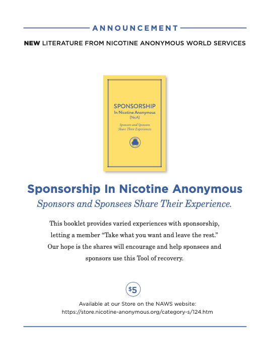 Sponsorship in Nicotine Anoymous